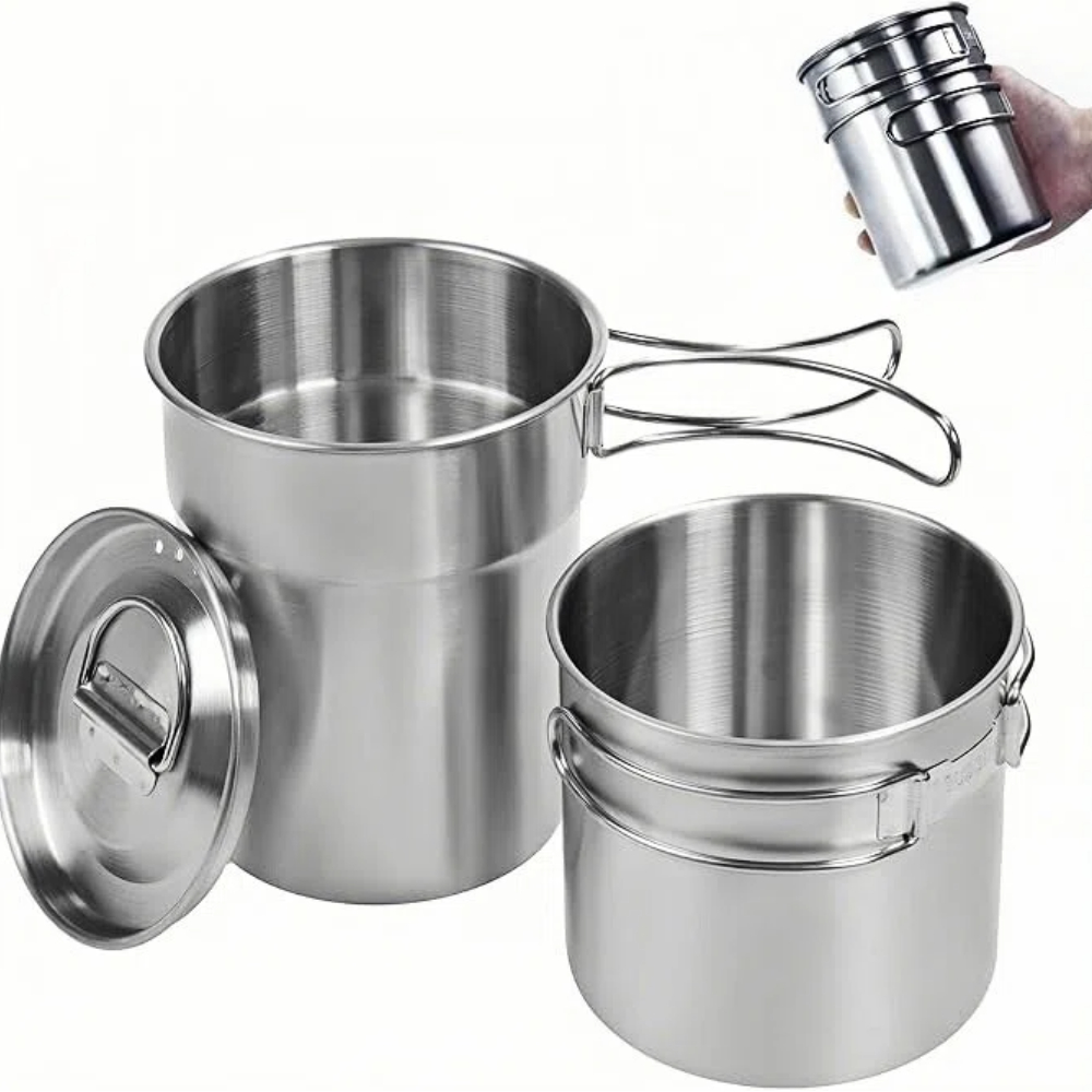 Camping Cooking Ware Set - Canecas Dobráveis para Camping, Panela de