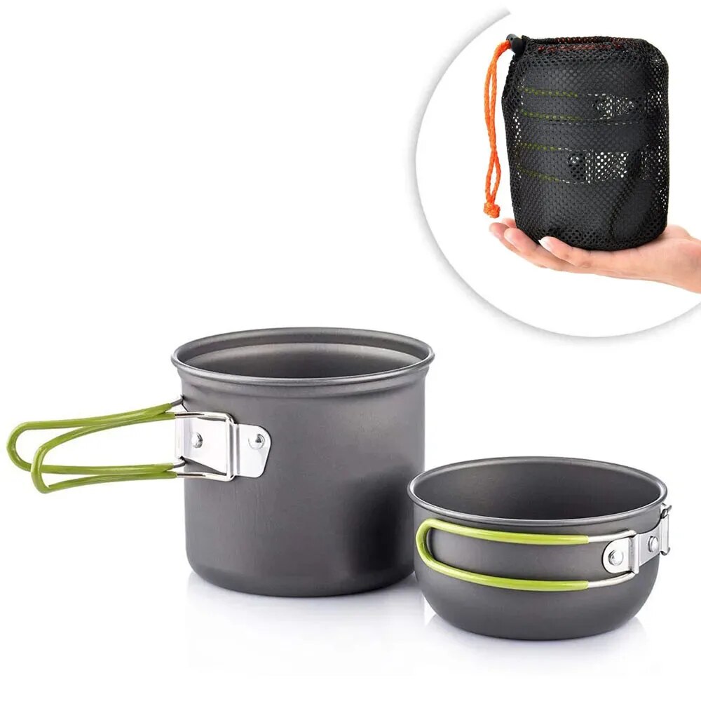 Camping Cooking Ware Set - Kit de panelas para acampamento, conjunto