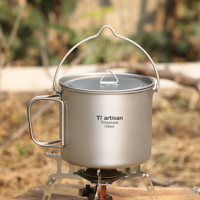 Camping Cooking Backpack - Tiartisan Panela de Titânio 1.1L para