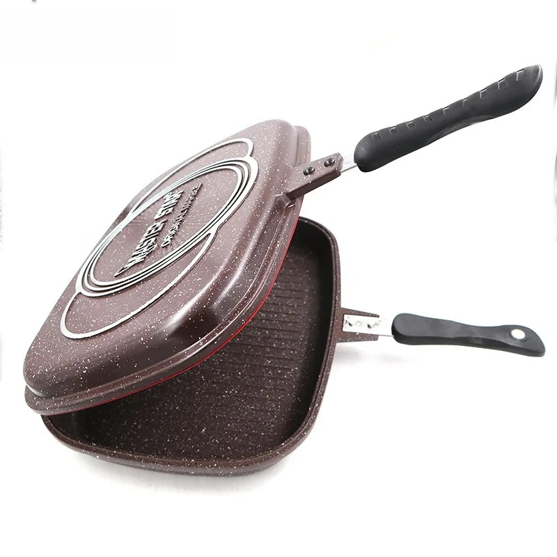 Camping Cooking Without Gas - Frigideira dupla face, grelha fundida, churrasco