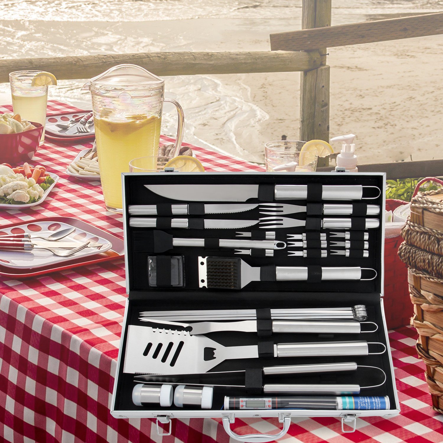 Camping Cooking Kit Box - Kit de ferramentas com caixa de