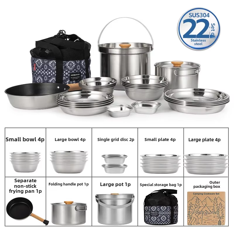 Camping Cooking Ware Set - Nobana mais novo conjunto de panela