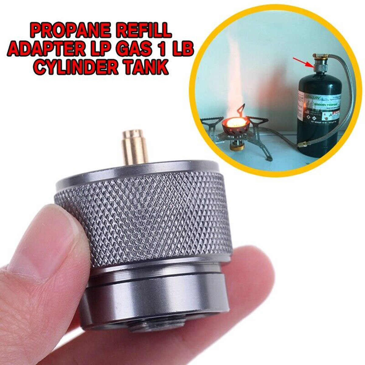 Camping Cooking Gas Canister - Adaptador de Recarga para Fogão a