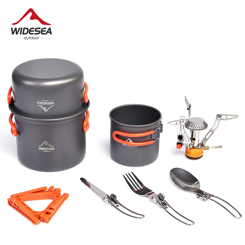Camping Cooking Full Set - Widesea-Camping Conjunto Panelas, Suprimentos de Equipamentos