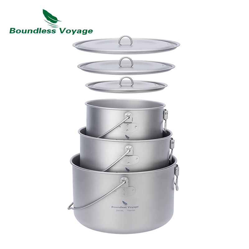 Camping Cooking Ware Set - Boundless viagem pote de titânio panelas
