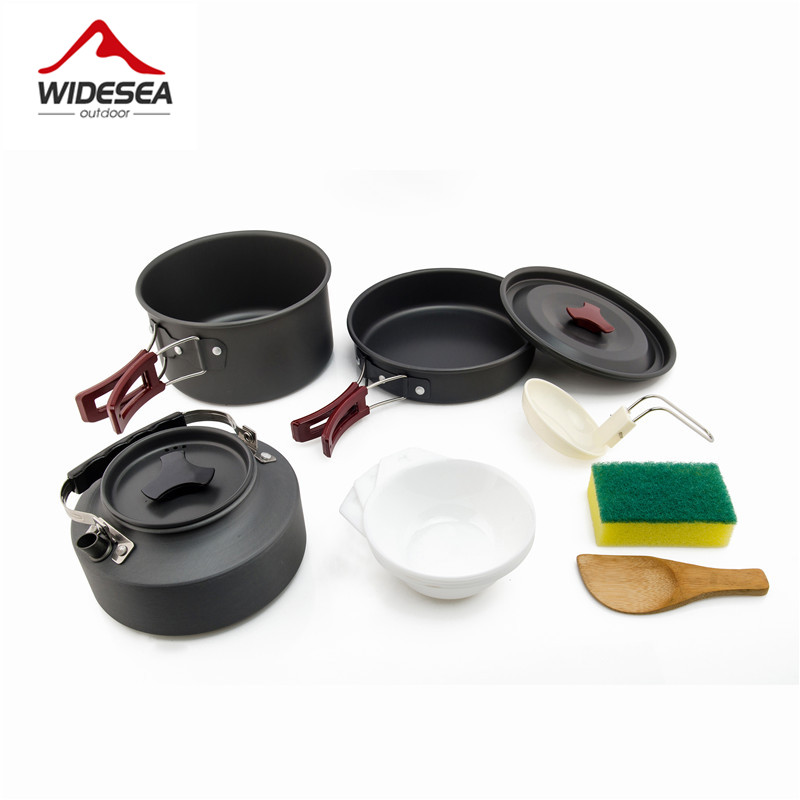 Camping Cooking Kit Box - Widesea conjunto de panelas de acampamento
