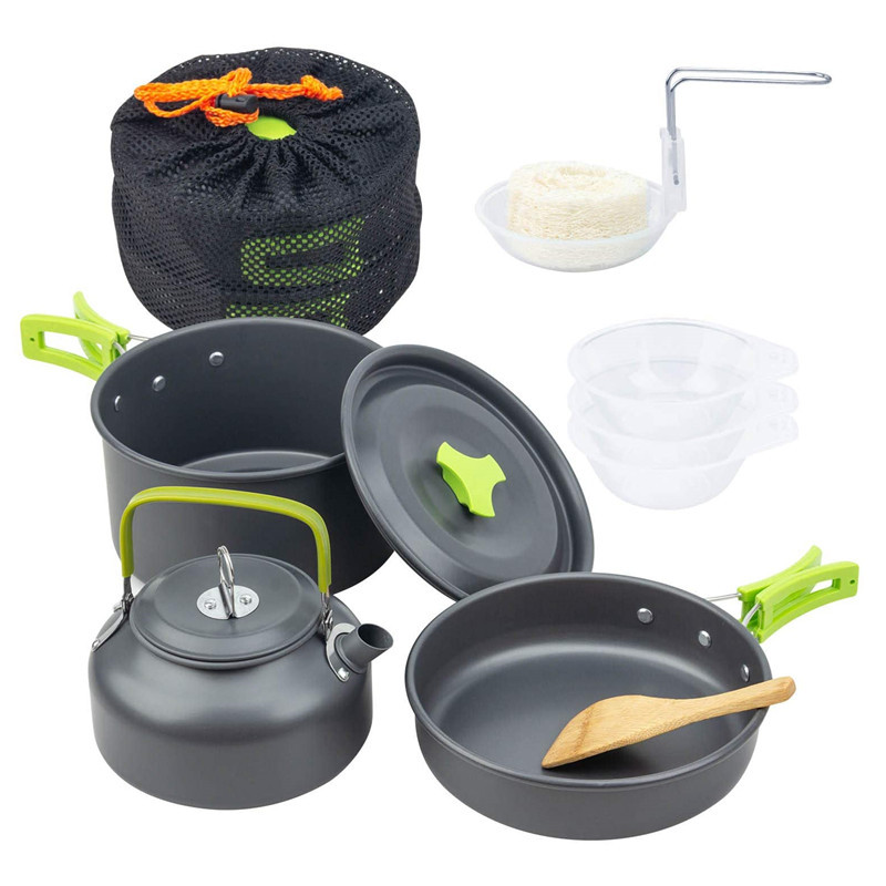 Camping Cooking Kit Box - Kit de panelas para acampamento ao