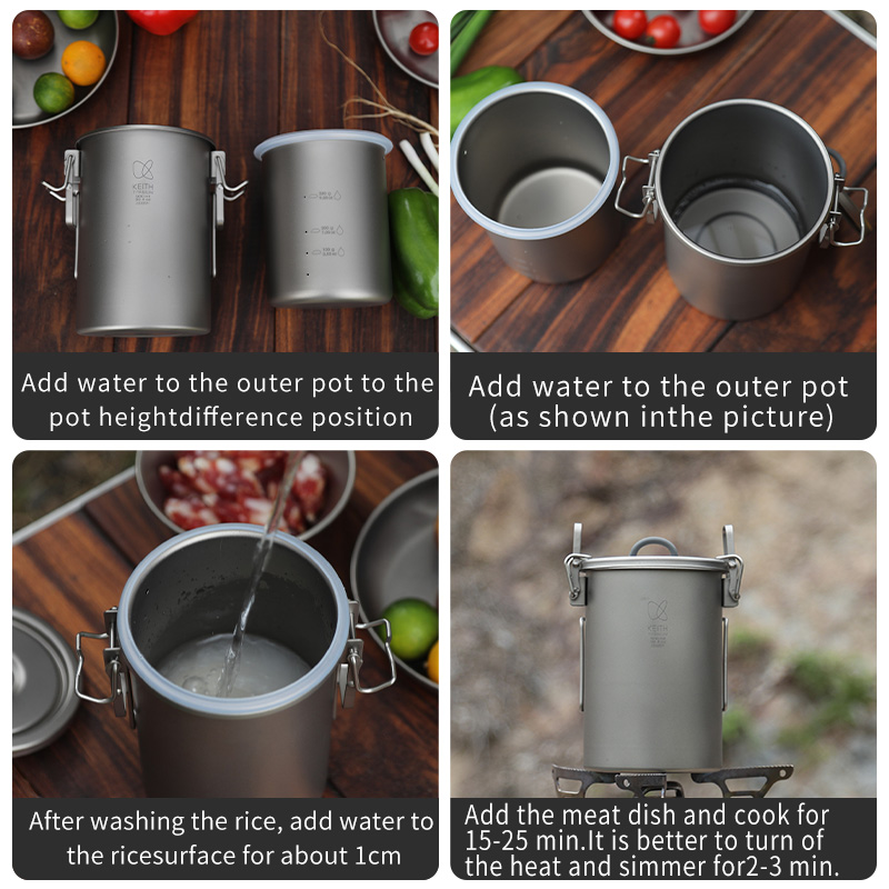 Panela de Arroz KEITH em Titân - Camping Cooking Pot avaliação e preço
