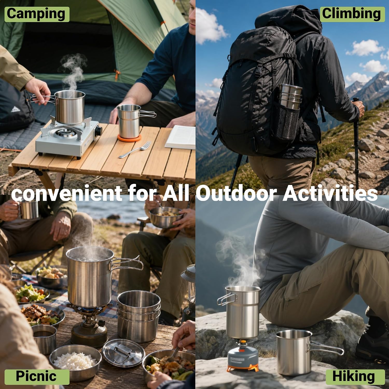 Canecas Dobráveis para Camping - Camping Cooking Ware Set avaliação e preço