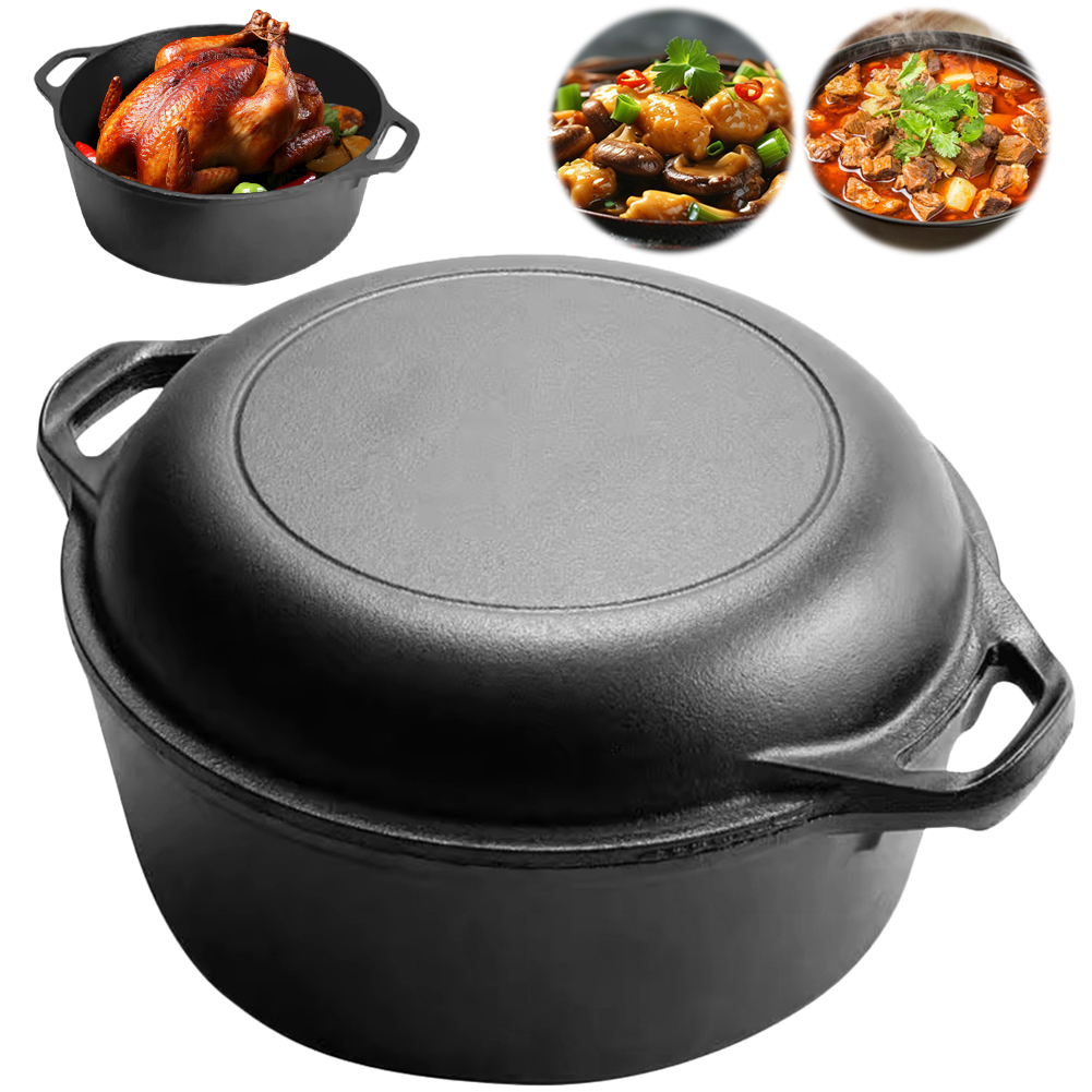 Panela de Ferro Fundido 2 em 1 - Camping Cooking Cast Iron avaliação e preço
