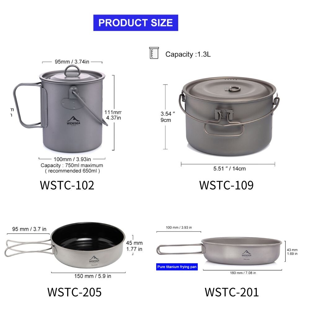 Widesea-Conjunto De Panelas De - Camping Cooking Ware Set avaliação e preço