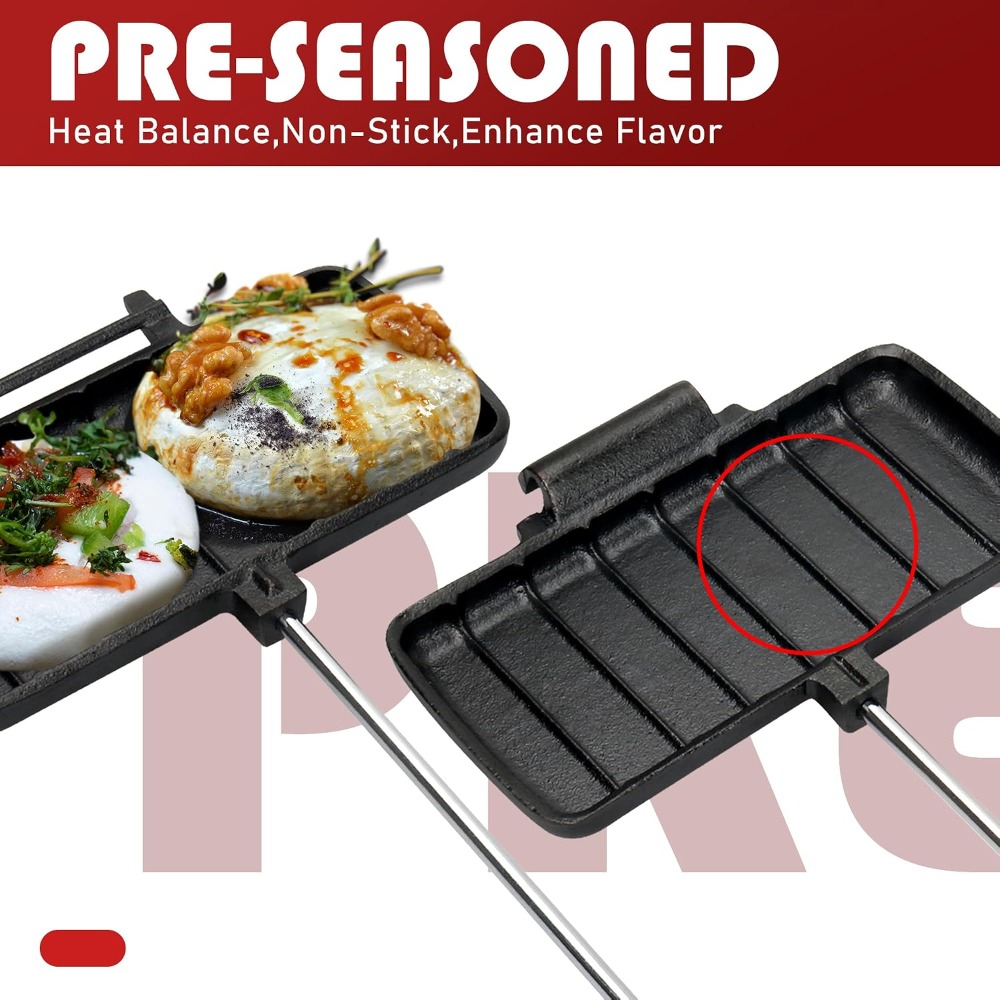 Ferro de Fazer Tortas Duplo pa - Camping Cooking Cast Iron avaliação e preço