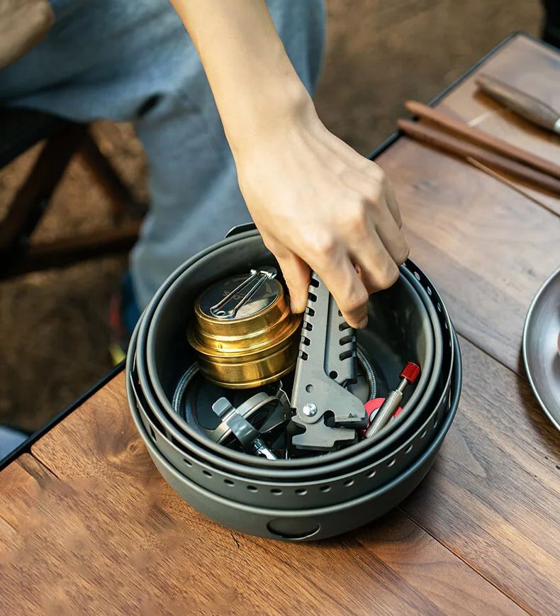 Fogão a gás de acampamento fog - Camping Cooking Ware Set avaliação e preço