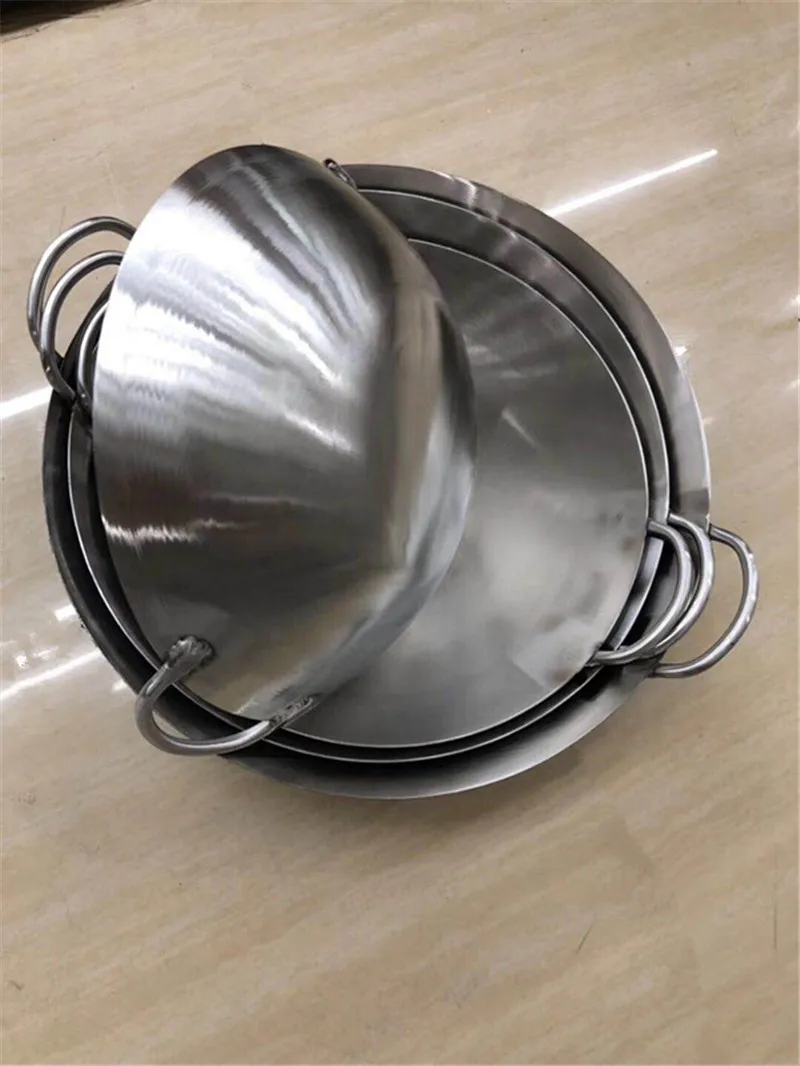 304 aço inoxidável wok 50 60 7 - Camping Cooking Without Gas avaliação e preço