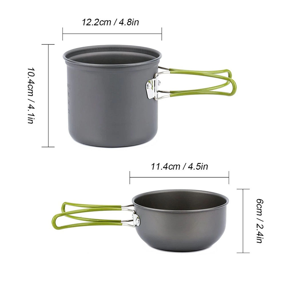 Kit de panelas para acampament - Camping Cooking Ware Set avaliação e preço