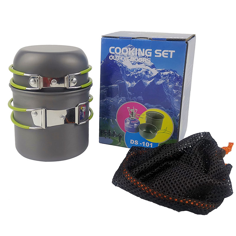 Kit de panelas de acampamento  - Camping Cooking Kit Box avaliação e preço
