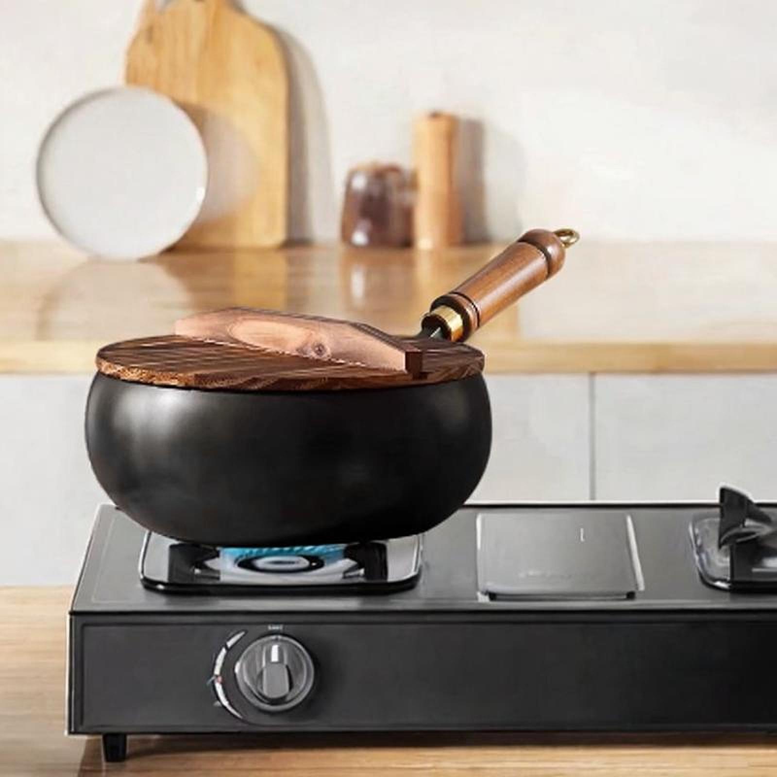 Wok chinês não revestido, tamp - Camping Cooking Cast Iron avaliação e preço