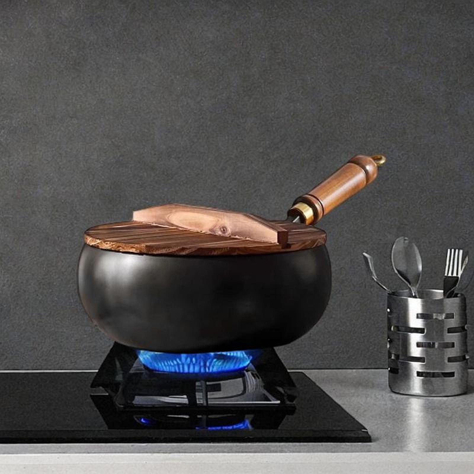 Wok chinês não revestido, tamp - Camping Cooking Cast Iron avaliação e preço
