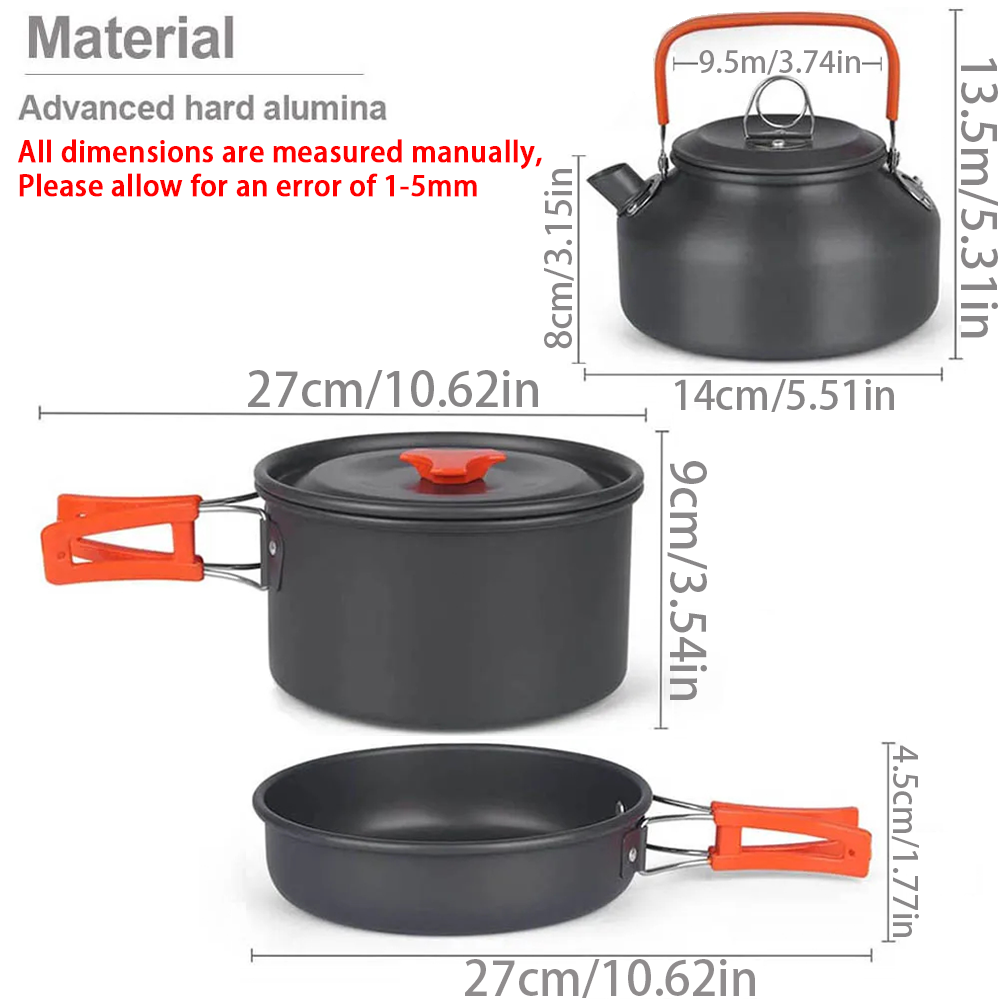 1 pçs/1 conjunto kit de panela - Camping Cooking Ware Set avaliação e preço