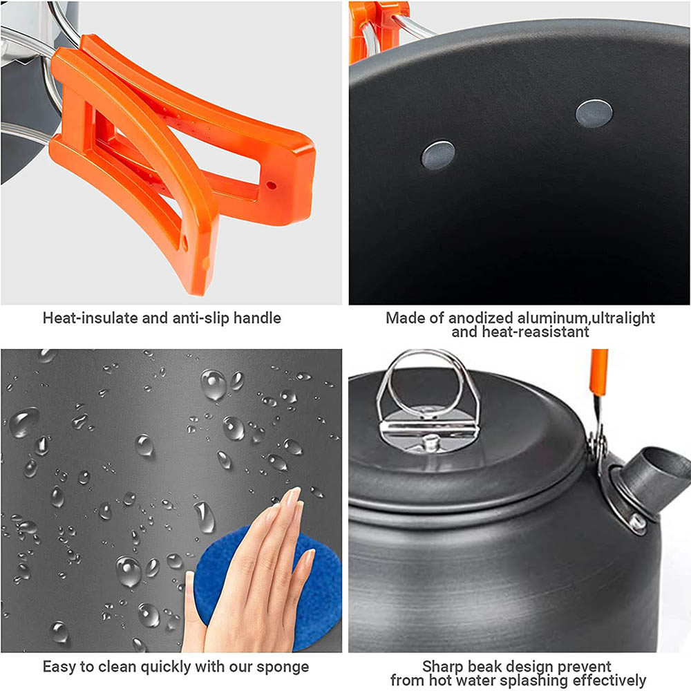 1 pçs/1 conjunto kit de panela - Camping Cooking Ware Set avaliação e preço