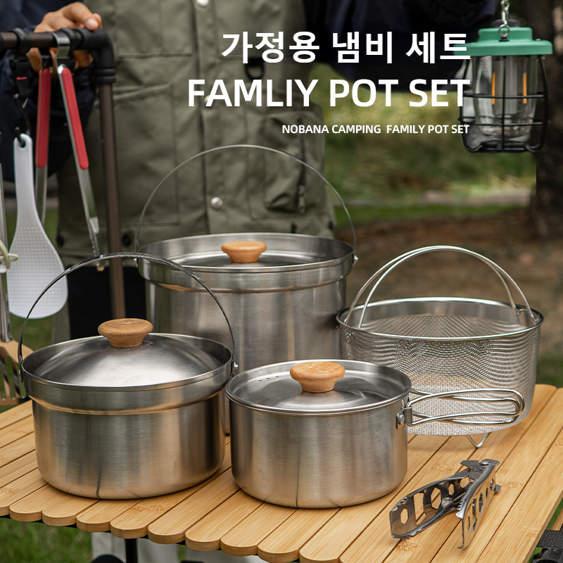 Nobana mais novo conjunto de p - Camping Cooking Ware Set avaliação e preço