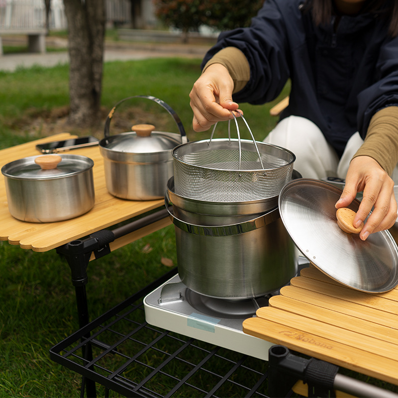 Nobana mais novo conjunto de p - Camping Cooking Ware Set avaliação e preço