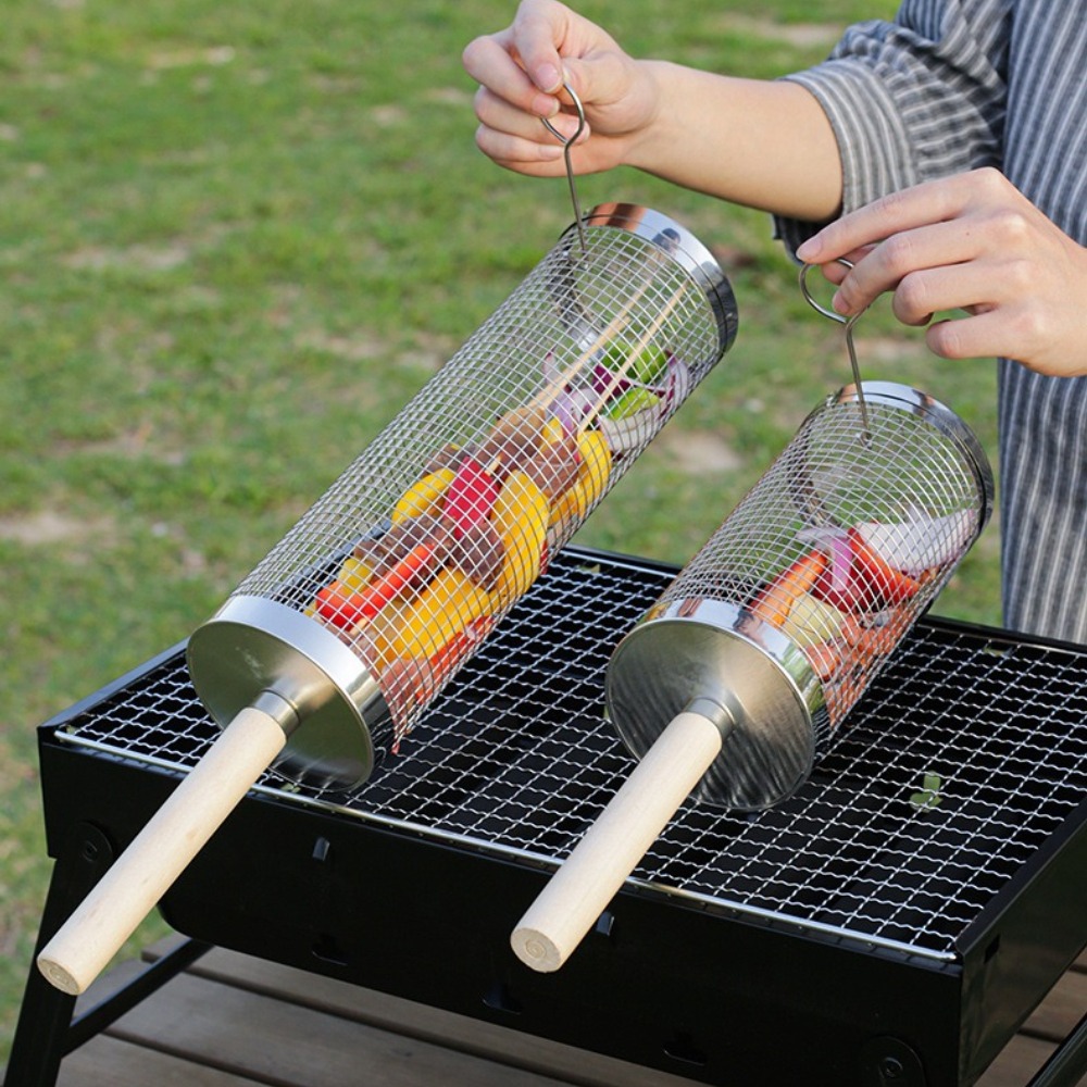 Cesto de Churrasco Rotativo em - Camping Cooking Griddle avaliação e preço