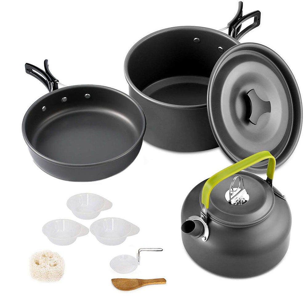 Conjunto de panelas antiaderen - Camping Cooking Ware Set avaliação e preço