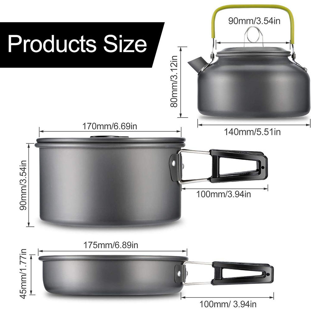 Conjunto de panelas antiaderen - Camping Cooking Ware Set avaliação e preço
