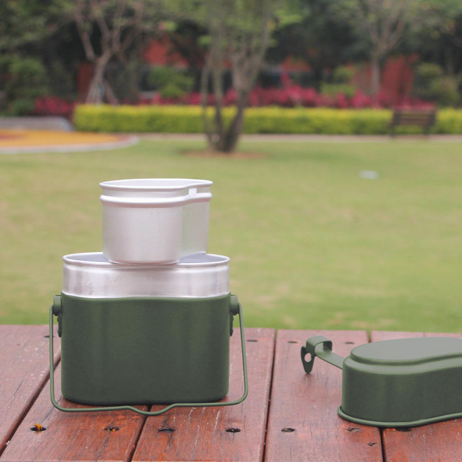 Lunch Box Mess Kit Pot e Pan P - Camping Cooking Kit Box avaliação e preço