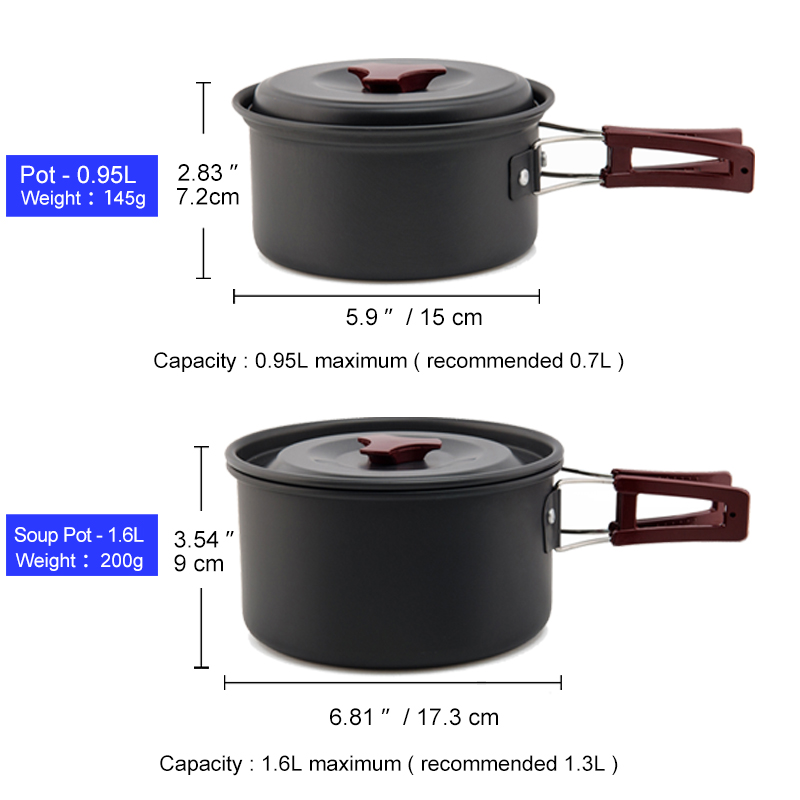 Widesea conjunto de panelas de - Camping Cooking Kit Box avaliação e preço