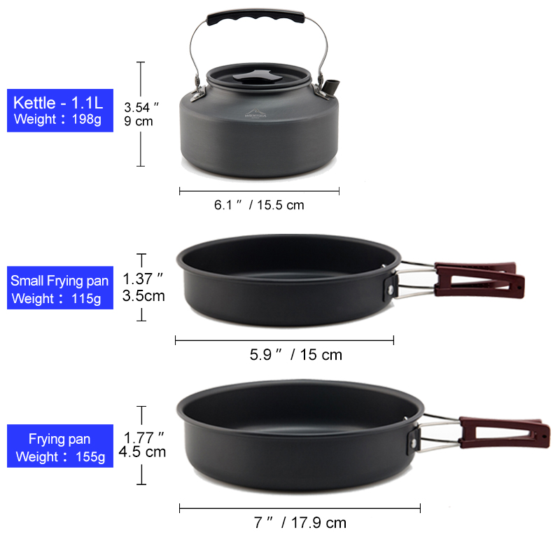 Widesea conjunto de panelas de - Camping Cooking Kit Box avaliação e preço