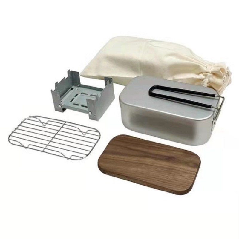 Kit de bagunça de alumínio ao  - Camping Cooking Kit Box avaliação e preço