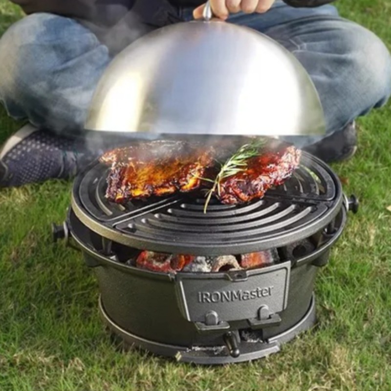 Grelhador a carvão redondo, ch - Camping Cooking Cast Iron avaliação e preço