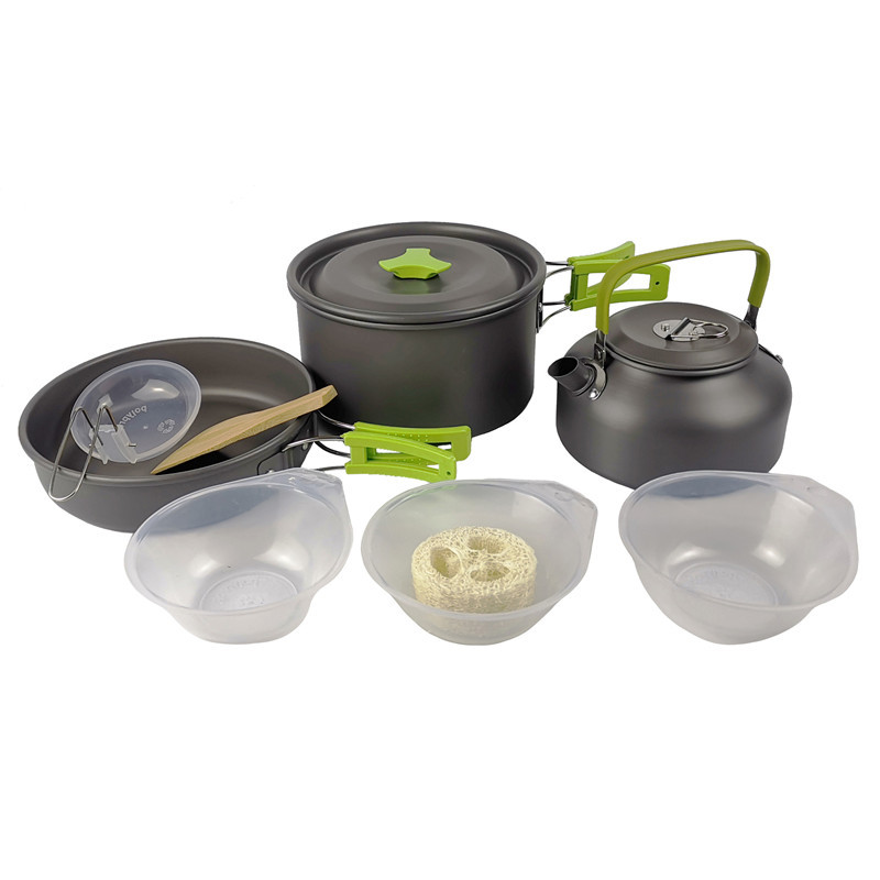 Kit de panelas para acampament - Camping Cooking Kit Box avaliação e preço