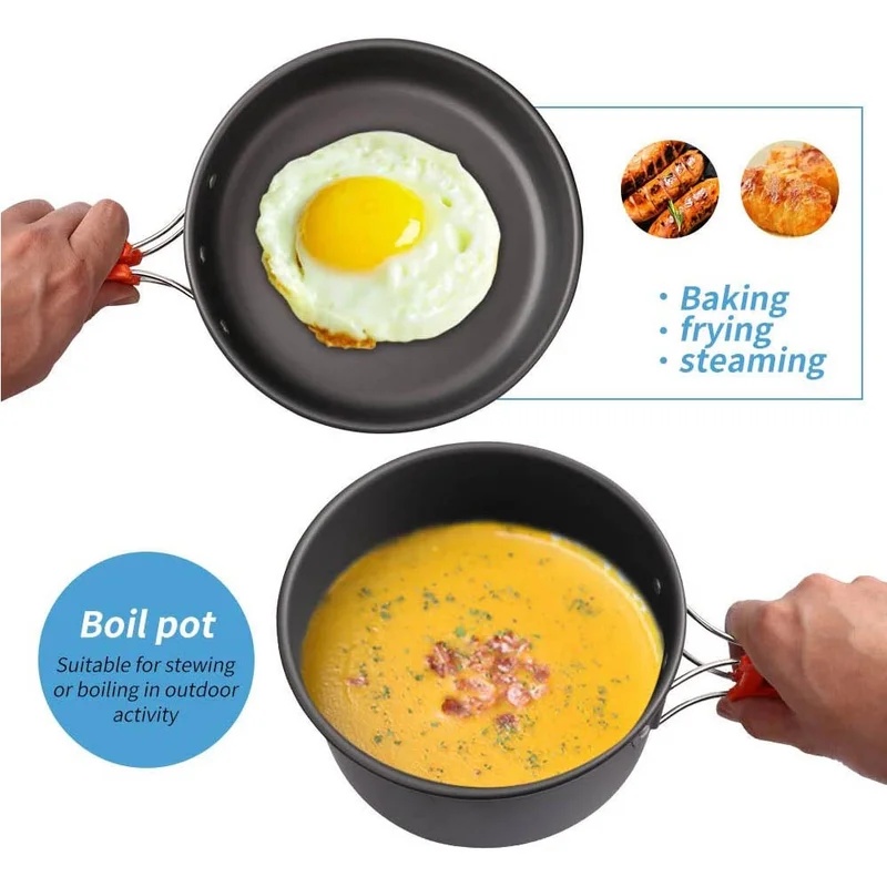 Conjunto de utensílios de cozi - Camping Cooking Ware Set avaliação e preço